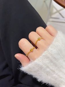 Ladamas Cincin Rantai Rajut Titanium Cincin Link  Keberuntungan Gaya Harian CT19