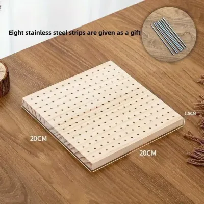 Wooden Crochet Block Plate Reusable Handcrafted Crochet Knitting Board Crochet Weaving Square Knitting Blocking Mat