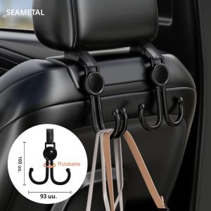 SEAMETAL 4 ชิ้นตะขอรถภายในที่นั่งด้านหลังตะขอแขวน Universal สําหรับรถยนต์ไฟฟ้าจักรยานรถจักรยานยนต์เก็บสินค้าตะขอแขวน