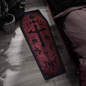 Dark Gothic Blood Mary Carpet Five Pointed Star Vampire Witch Decorative Home Use Machine Woven Rug European Style Floor Mat