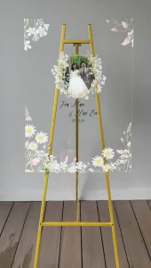 [SG] Personalised Customised Floral Acrylic Wedding Welcome Sign UV Print Reception Sign Wedding Entrance Decor