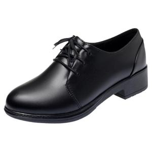 GESHIFAN | Comfortable Round Toe Soft Sole Leather Shoes for Middle-aged Women