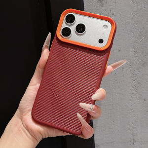 Luxury Carbon Fiber Color-Blocking Soft Case For iPhone 18 17 Air 16 15 14 13 12 11 Pro Max Plus Bright TPU Armor Bumper Cover