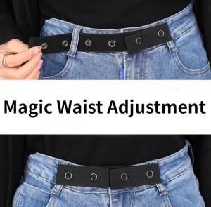 Elastic Stretch Waistband Pants Waist Extension Adjustment Buckle Belts for Men Women Belts