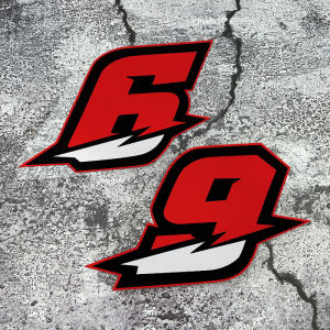 1PC Red Arabic Numerals Motorcycle Stickers Waterproof for Motorbike Front Fairing DIY Scooter Helmet Box Modified Vinyl Decals