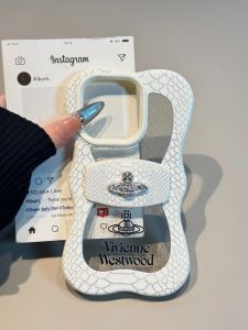 Foldable Butterfly Knot Snake Skin Pattern Phone Case for Apple iPhone 15 New Model 14 Niche Fashion Ins Style TPU Protective Cover