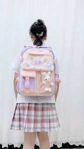 Laiya 2024 Kawaii Bunny Sequin Kids Girls Backpack Elementary Students Book Bag Primary School Bag for Teens