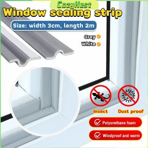 C.N. 2m Waterproof Foam Seal For Sliding Window Door Gap Window Sealing Strip Sealer Self Adhesive Tape
