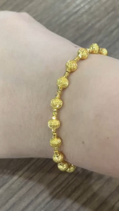 Poh Heng Jewellery 24K Textured Beaded Bracelet in Yellow Gold[Price By Weight]