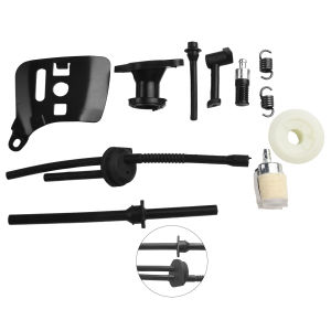 10pcs Chainsaw Repair Kit For Chinese 2500 25cc 2-Stroke Small Fuel Oil Hose Filter Worm Gear Intake Manifold Bar Plat Garden