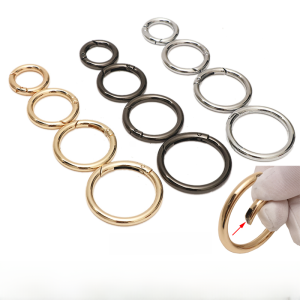 Metal round Ring Buckle Clutch Bag Hardware Accessories Open Ring Zinc Alloy Press Upgrade Buckle Light Gold Gun Black Silver White