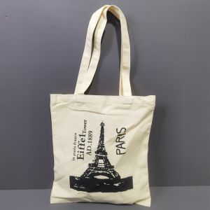 Large Capacity Canvas Shopping Bag Eco-friendly Cotton Handbag Single Shoulder Bag Fresh Style Tutorial Bag Hand-held Bag