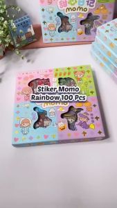 MajuSuksess168 Stiker Sticker MOMO Mix Warna / Stiker Kartun Waterproof Original Isi 100pcs / Stiker Aesthetic / Stiker Lucu / Stiker Mall / Stiker Terbaru