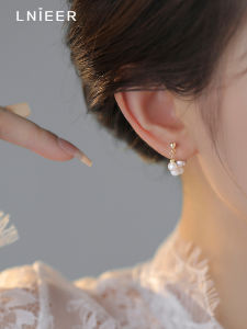 Lnieer | Natural Pearl 925 Sterling Silver Elegant Earrings