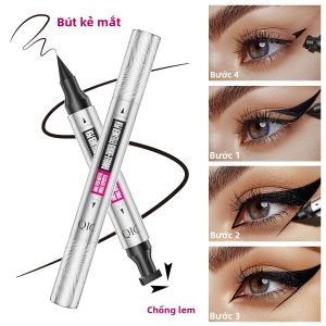 Bút Kẻ Mắt Hai Đầu QIC Màu Đen Chống Thấm Nước Khô Nhanh Lâu Trôi Không Lem Tạo Vẻ Tự Nhiên Dành Cho Người Mới Bắt Đầu