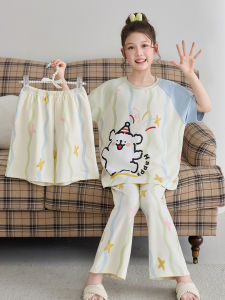 SHAPRA | Cotton Short Sleeve Cartoon Pajama Set 3PCS