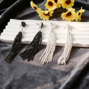 Bohemian Seed Beads Dangle Drop Earrings For Women African Bride Wedding Long Tassel Gypsy Ethnic Tribal Vintage Jewelry