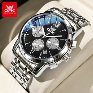OPK Original  Brand Mens Watches Fashion Luxury Quartz Movement Stainless Steel Watch For Men Waterproof Luminous Date Casual Sports Clock