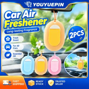 YOUYUEPIN Mini Car Air Freshener Hanging Perfume Clip Leak Proof Essential Oil Capsule Aromatherapy Ornament For Rearview Mirror Wardrobe Closet 3 Scents Available Durable Plastic
