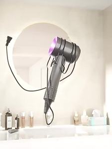 MUHONGYU | Bathroom Wall Mounted Hair Dryer Holder No Drilling Required
