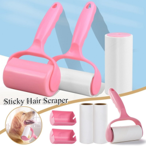 ลูกกลิ้งกาวติดขนแบบฉีกได้ แปรงลูกกลิ้งขนเหนียวสำหรับสัตว์เลี้ยงแบบพกพา ลูกกลิ้งขนเหนียวสำหรับใช้ในครัวเรือน ลูกกลิ้งกำจัดขนสุนัขและแมว