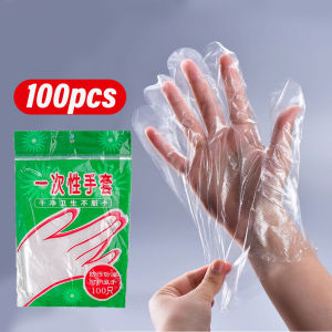 YESPERY 100pcs Disposable Gloves Plastic Gloves Transparent Eco-friendly Cleaning Gloves For DIY Cooking Kitchen Accessories