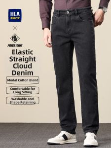 HLA | Mens Washed Black Straight Modal Slightly Stretchy Jeans