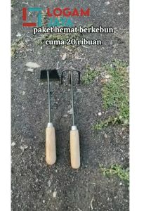 Paket 2 Pcs Cangkul Berkebun Bahan Gergaji Selendang dan Garuk Mini