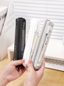 กระเป๋าใส่ปากกา ผ้าตาข่าย กันฝุ่น คุณภาพสูง แบบพกพา สไตล์เกาหลี สําหรับนักเรียน SEOULGLOW