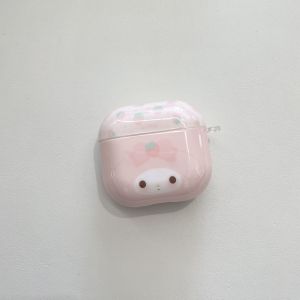 Sanrio | Cute My Melody Strawberry Bluetooth Earphone Case With Charm for Airpods 1 2 3 4 Pro 2 Pro 3 Earphones IMD Shockproof Cover
