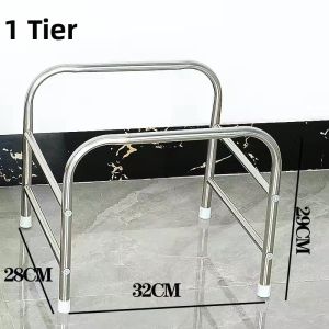 Minimalist Bauhaus Style Heightened Stainless Steel Organizer Stand