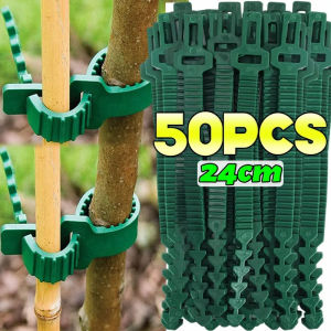 50Pcs Reusable Garden Cable Ties Adjustable Self-locking Stem Ties Tomato Zipper Cables Clip Plant Vine Tree Shrubs Support Fasteners