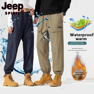 JEEP SPIRIT work pants waterproof winter pants thick velvet pants couple windproof plush thick warm hiking pants for women (S-5XL)