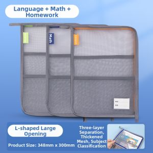 deli | Transparent Large Opening Zippered Document Storage Bag for Student Use