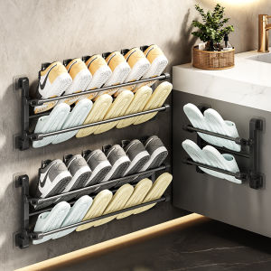 Foldable Wall-Mounted Shoe Rack Simple Home Use Bathroom Slippers Door Back Storage Organizer Easy Installation Shoe Stand