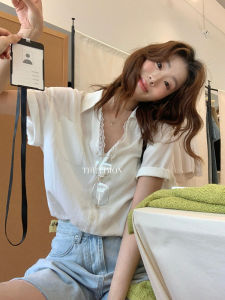 CHOEFULYN | Chic Loose White Lace Blouse