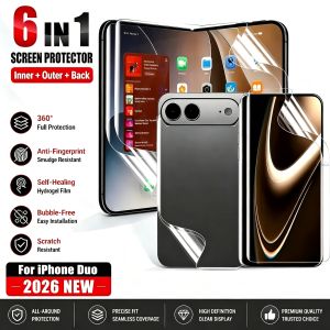 6-in-1 Inner Outer Back Anti-Scratch Soft Screen Protector For iPhone Duo Ultra HD TPU Hydrogel Film 2026 New Full Coverage Film