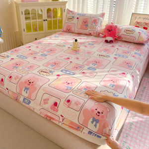 Dansunreve ผ้าปูที่นอนเข้ารูปแบบนิ่ม1ชิ้นผ้าปูเตียงยืดได้พิมพ์ลายวัสดุนุ่มสวมใส่สบายขนาดคิงไซส์ควีนไซส์