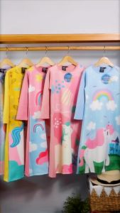 Best Seller Gamis Anak Perempuan Motif Print Gamis Ponni 1-12 Tahun