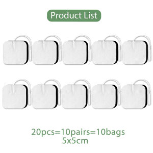 10/20Pcs 5x5cm Electrode Pads Gel Self Adhesive Massage Electrodes Parch Replacement for Tens Massager EMS Muscle Stimulator