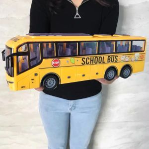 1/30 4Ch Rc Car Remote Control Bus with Light Tour Bus Wireless Model 27Mhz Radio Controlled Vehicle Toys Kids Xmas Newyear Gift