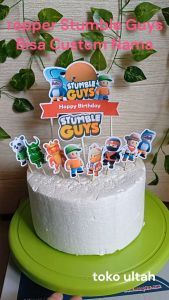 Topper / Hiasan Kue Karakter Stumble Guys dengan Nama Kustom