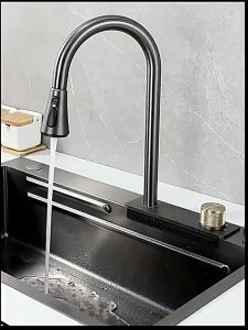 Waterfall Kitchen Sink Set with Cupwasher 304 Kitchen Sink Stainless Steel 3MM Thickness High Quality Home Sink