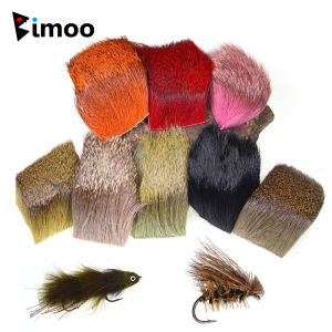 2/8pcs 5cm X 5cm Fly Tying Material Natural Dyed Deer Hair for Dry Fly Streamers Elk Hair Caddis Flies for Trout Fishing Lures
