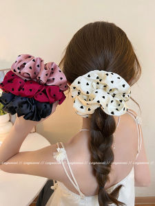 ยางรัดผมลายจุดหัวใจหรูหรา ยางรัดผมหางม้า ยางรัดผมแบบใหม่ 2025 ประดับผมสไตล์ใหม่ รัดผม หัวเข็มขัด หัวเข็มขัด แฟชั่น