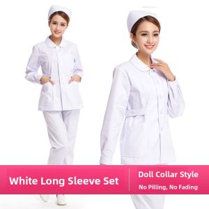 XINSILU | Nurse Uniform Thin Summer Short Sleeve Collar Winter Long Sleeve Set