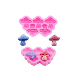 GJ-65 Cartoon Mini Mushroom Shoes and Clothing Decoration Accessories Drip Mold Chocolate Cookies Cake Dessert Decoration Molds