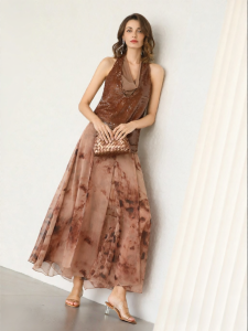 COCOBELLA | Traditional Style Gradient Print Flowy Skirt