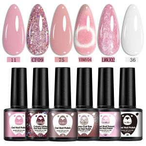 Bộ 6 Sơn Gel Móng Tay Dạng Xoắn Ốc 0.24oz Nhiều Màu Nhũ Không Cồn Tự Làm Chất Lượng Chuyên Nghiệp Như Salon Chăm Sóc Tay