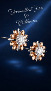 [Destinee & Anniversary] Hearts of Destinée Diamond Stud Earrings in 18K Rose & White Gold